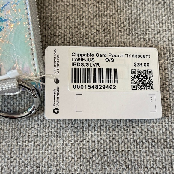 NWT Lululemon Clippable Card Pouch In Iridescent/Silver - Picture 6 of 6